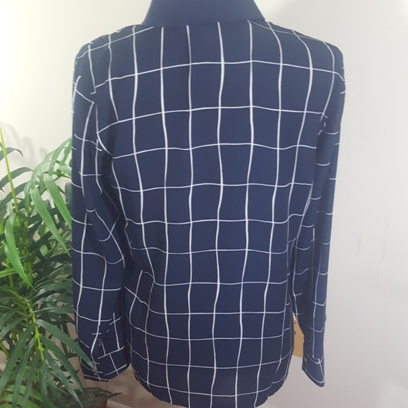 Charter Club button down plaid blue blouse Size SP - Picture 6 of 7