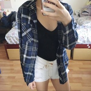 LA Hearts blue flannel