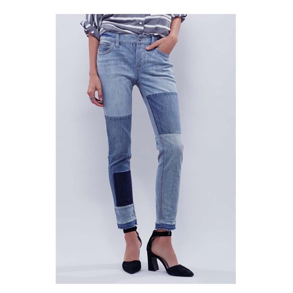 Free People Relaxed Patched Skinny Jean