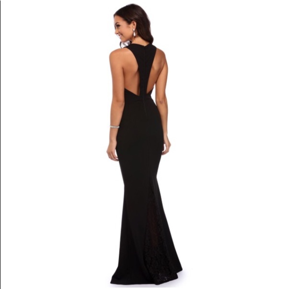 Maise Black Lace Crepe Dress