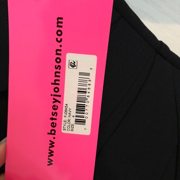 Betsey Johnson Scuba Crepe Sheath Dress- Navy - Picture 4 of 4