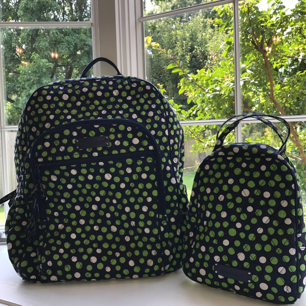 Vera Bradley luckydots campus backpack & lunchbag