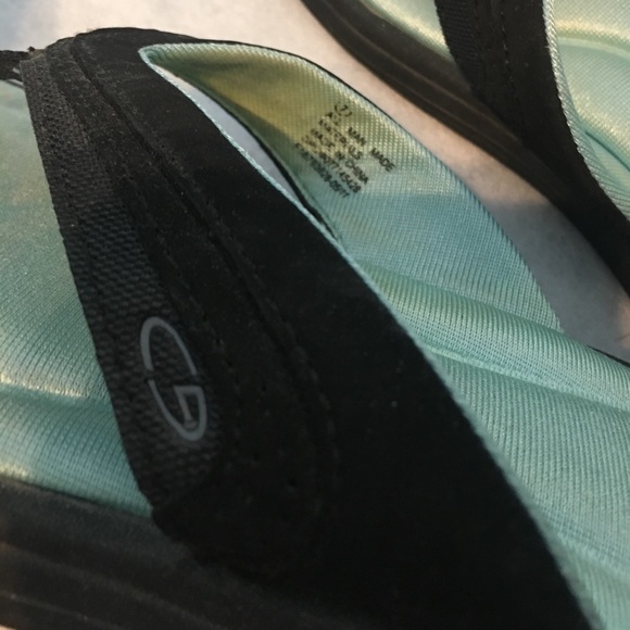 Women's turquoise cushioned flip flops - Picture 2 of 4