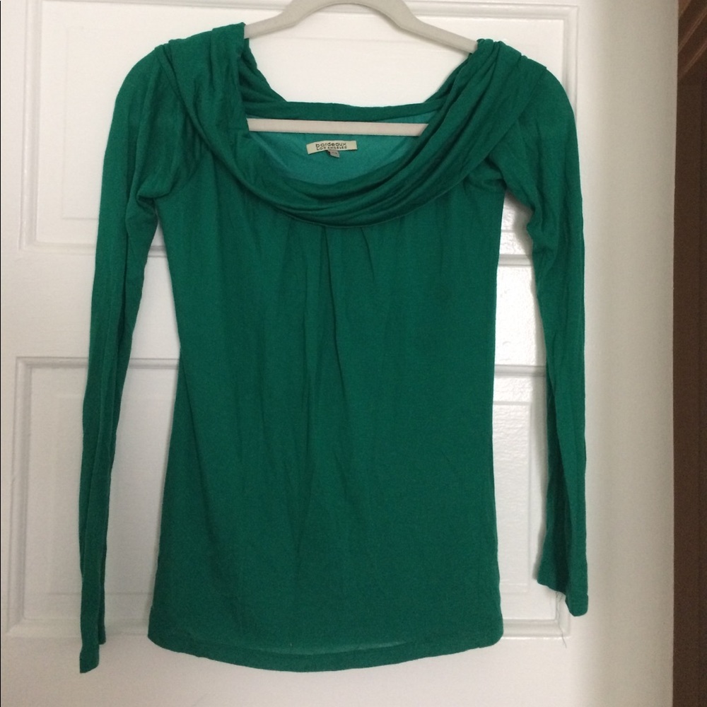 Beautiful Anthropologie green cowl neck top