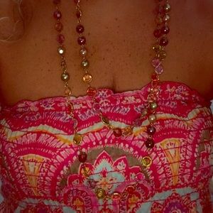 PD multicolored "gemstone & pearl" necklace