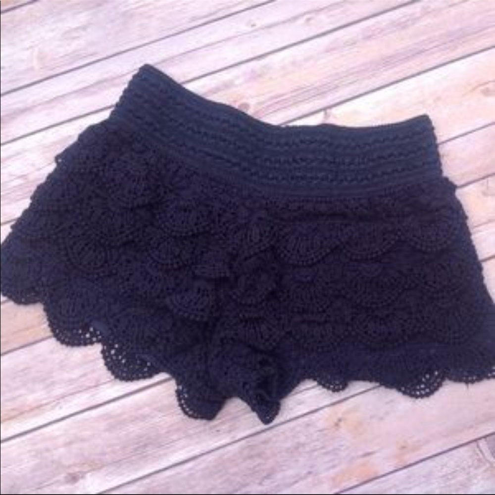 Navy lace soft shorts