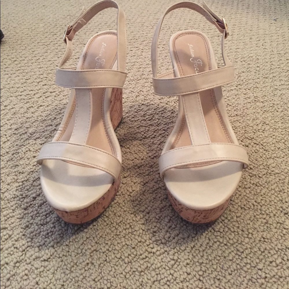 Cream Wedges Size 10