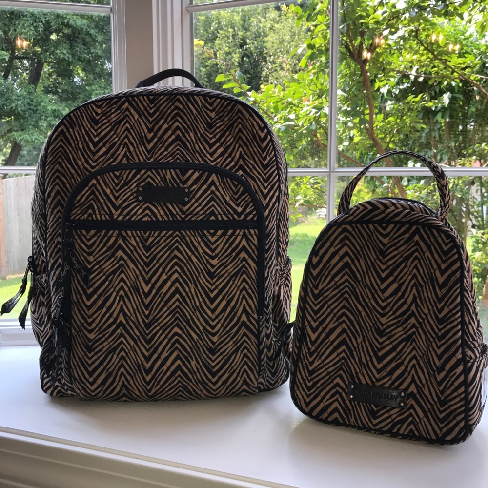 Vera Bradley hipster zebra pack back & lunchbag