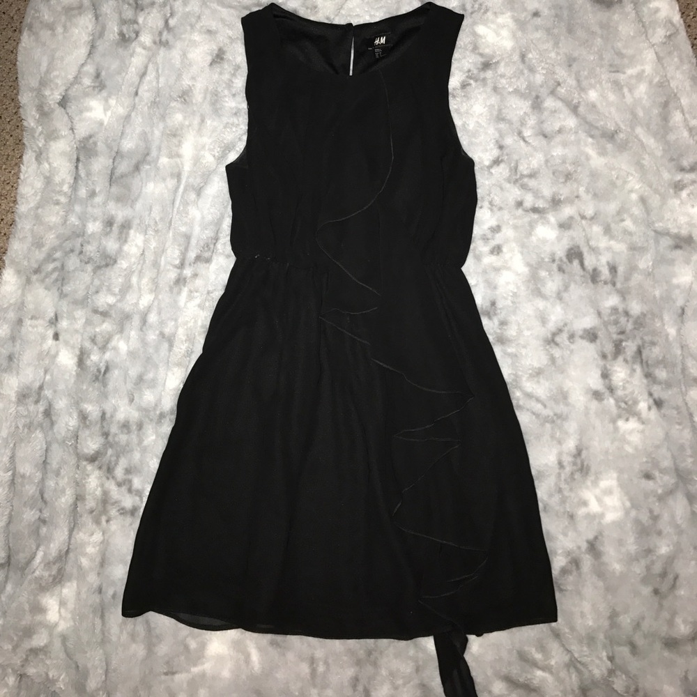 Black ruffle dress