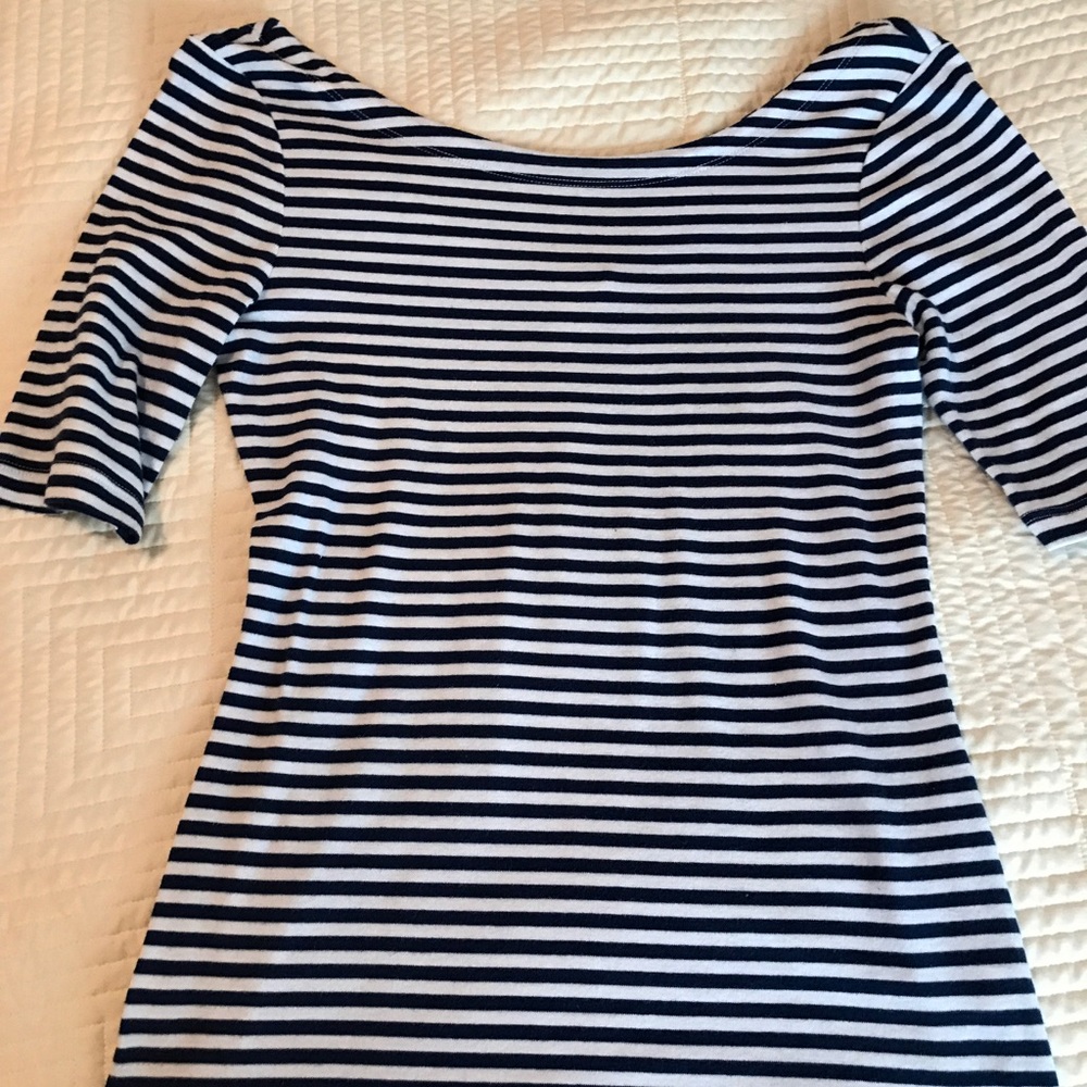 Banana Republic Blue stripe boat neck top