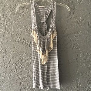 Gray Stripped Tank Top