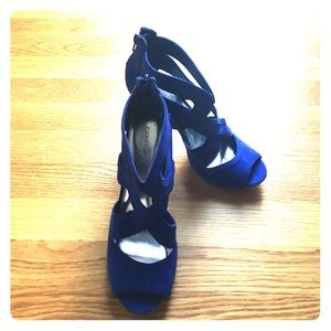 Royal Blue Christian Soriano 4" Open-Toe Heels