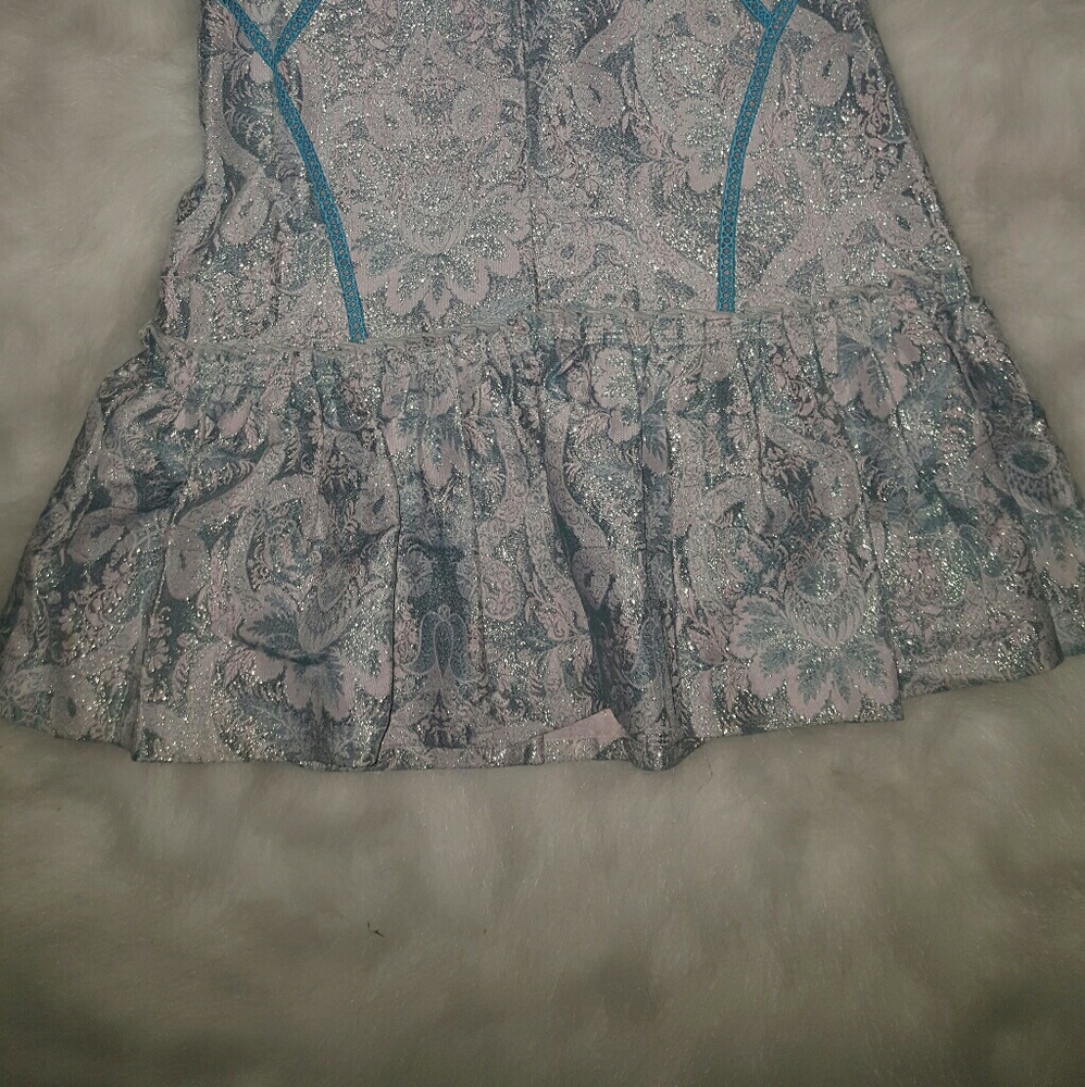 PRICE DROP**Blue and gold strapless evening dress