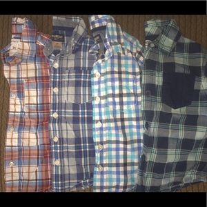 4 Plaid Long Sleeve Button Down Shirts 3T