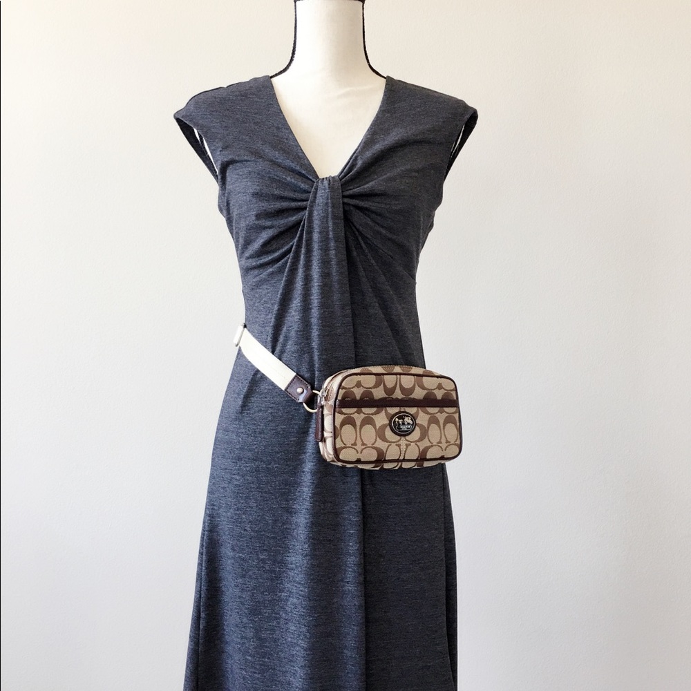 COACH Sutton Signature Hip Bag Canvas Leather