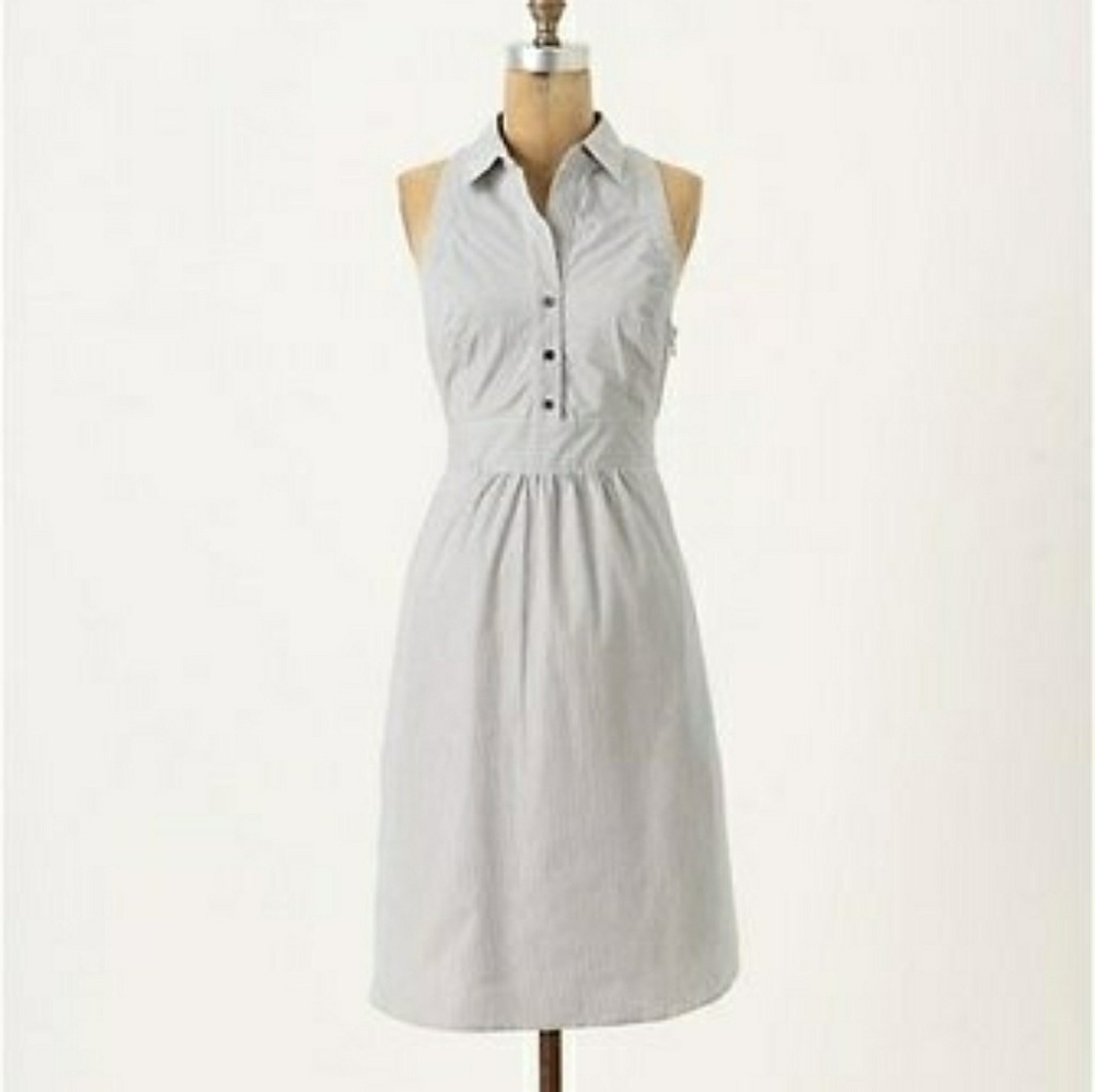 Blue & white stripe Fountain of Youth Anthro dress