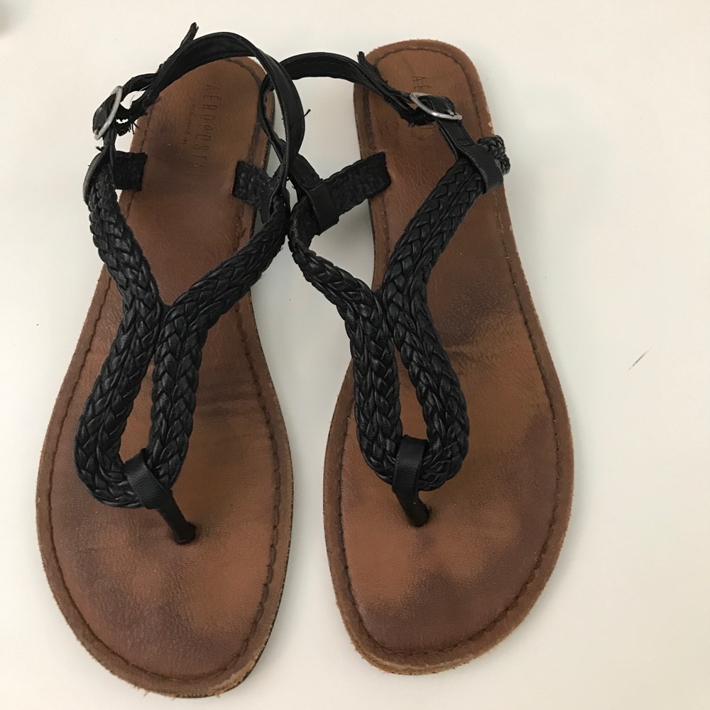 black strappy sandals