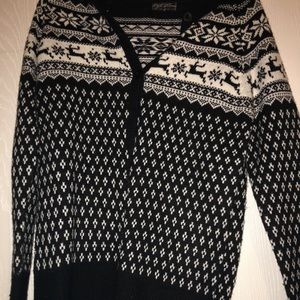 Black and white deer cardigan