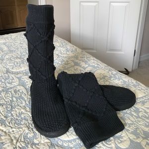 UGG Australia Classic Argyle Knit Black Boots