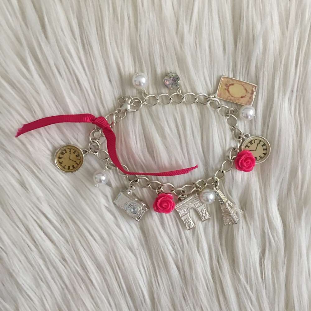 Silver charm bracelet
