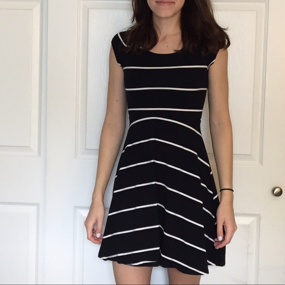 Black and white skater dress