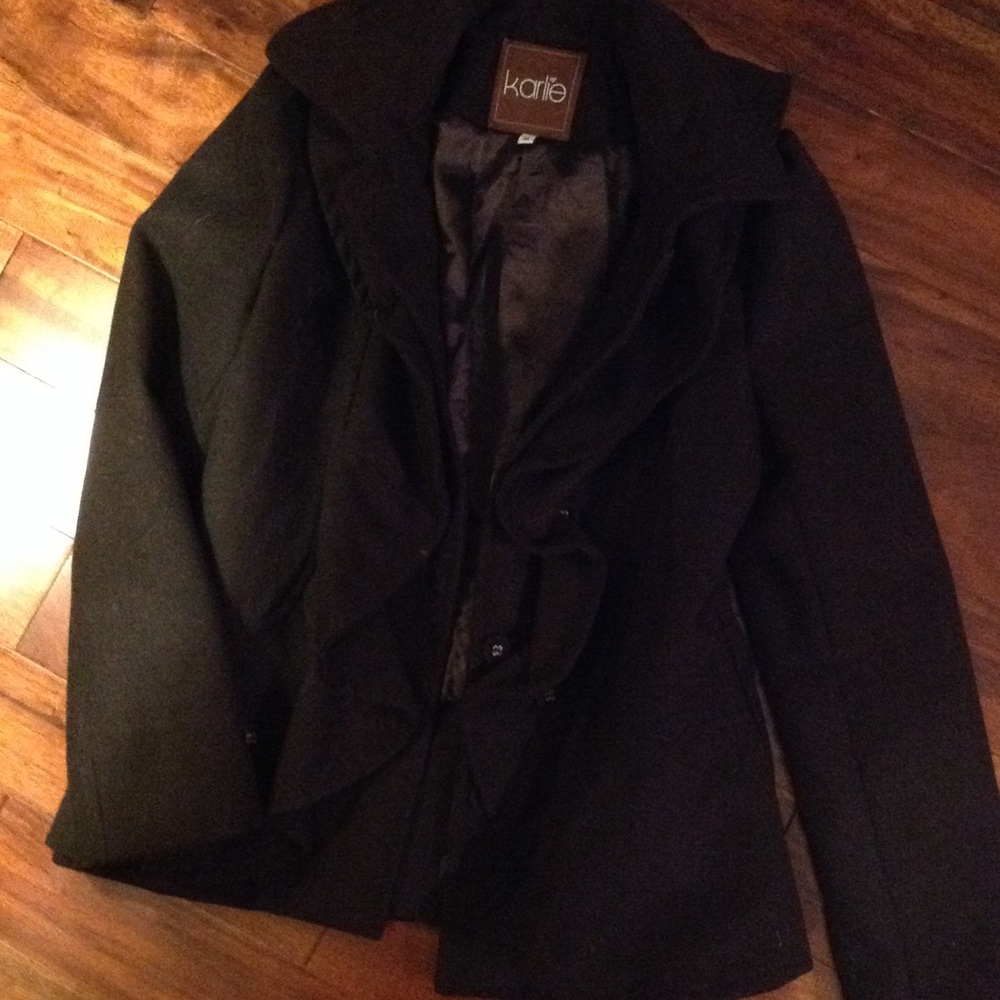 Karlie Ruffle Front Coat