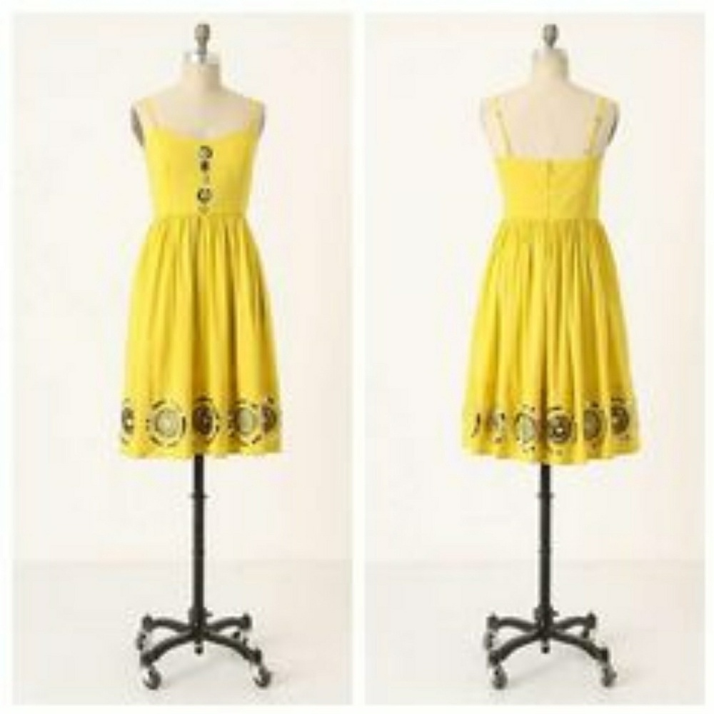Yellow Girl from Savoy Anthropologie dress