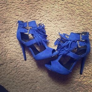 Blue Fringe heels