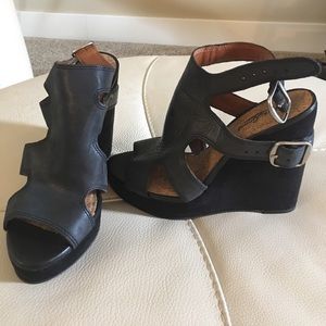 Black Lucky Brand Wedge Sandal. Size 9. NWOT.