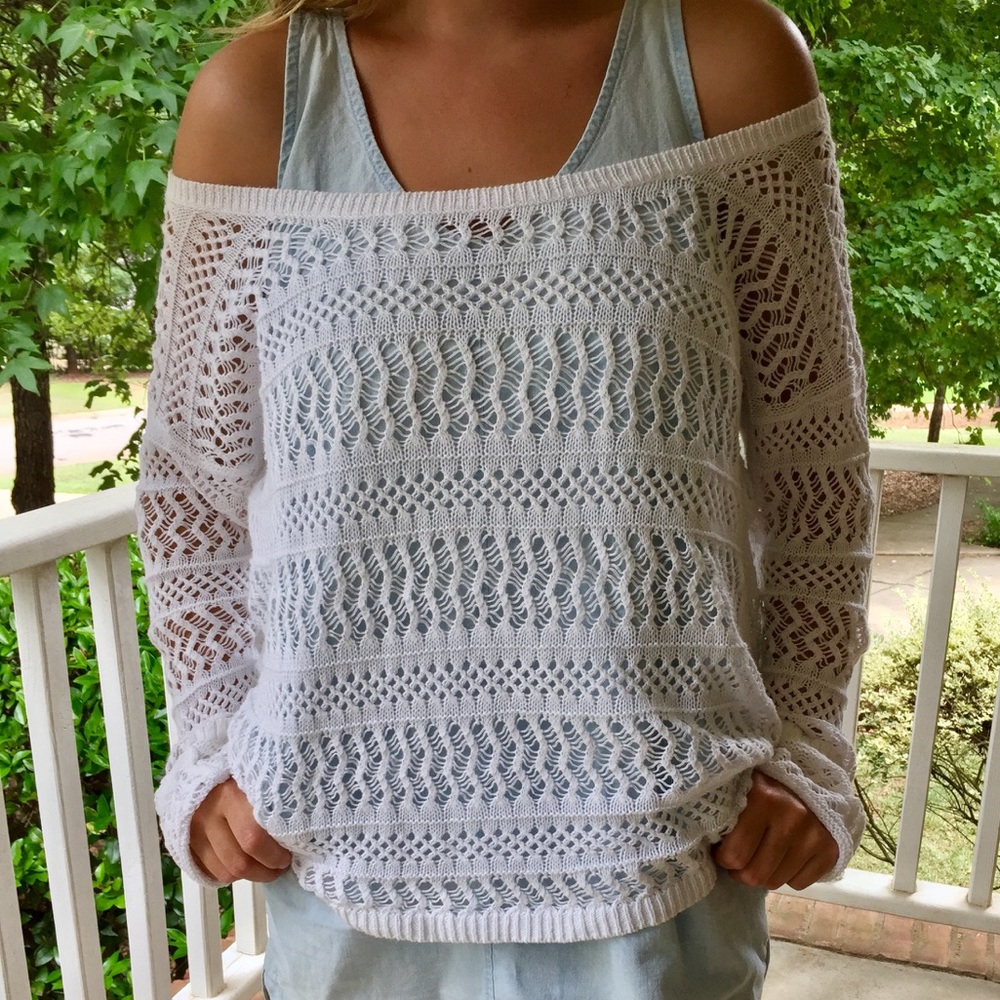 SALE White Knit Sweater