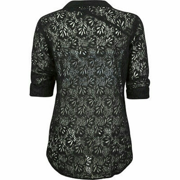 NWT Volcom button down long sleeve lace top shirt - Picture 2 of 3