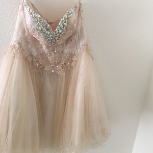 Beautiful rhinestone champagne/ ivory dress