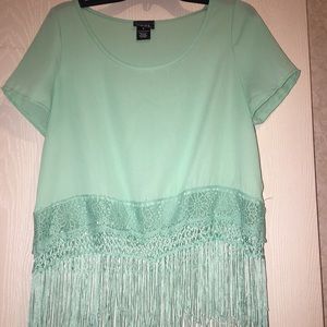 Mint green crop top