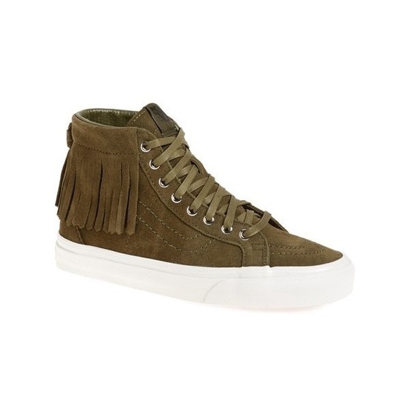 olive skate high vans