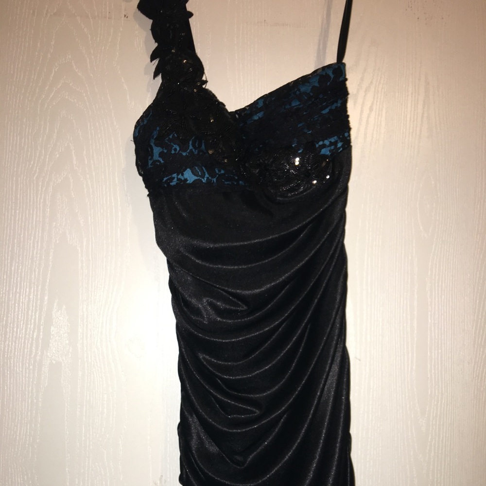 Black and blue dress
