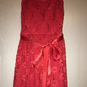 Red sequence dress