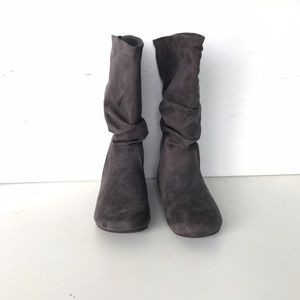 Dark grey suede boots