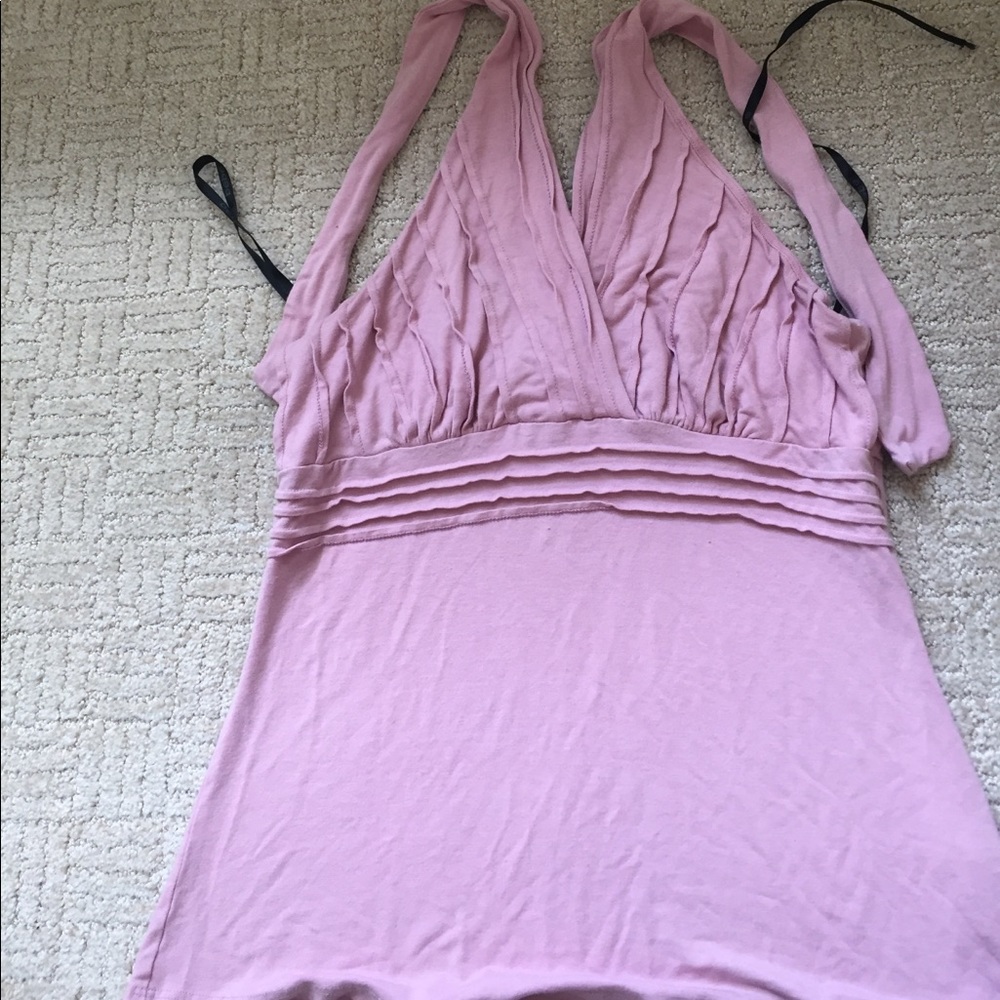 Bebe Pink Lilac Tie back halter top Women