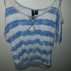 Blue and whit stripped shirt