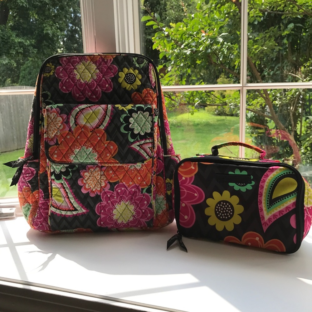 Vera Bradley ziggy zinnia backpack & lunchbag