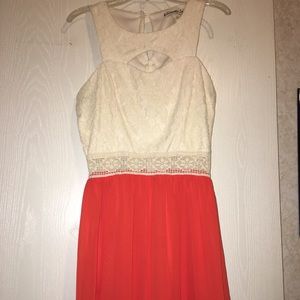 Laced orange red dress