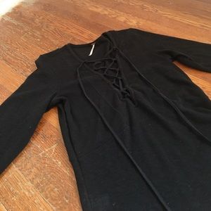 Free People Thermal Tie Shirt