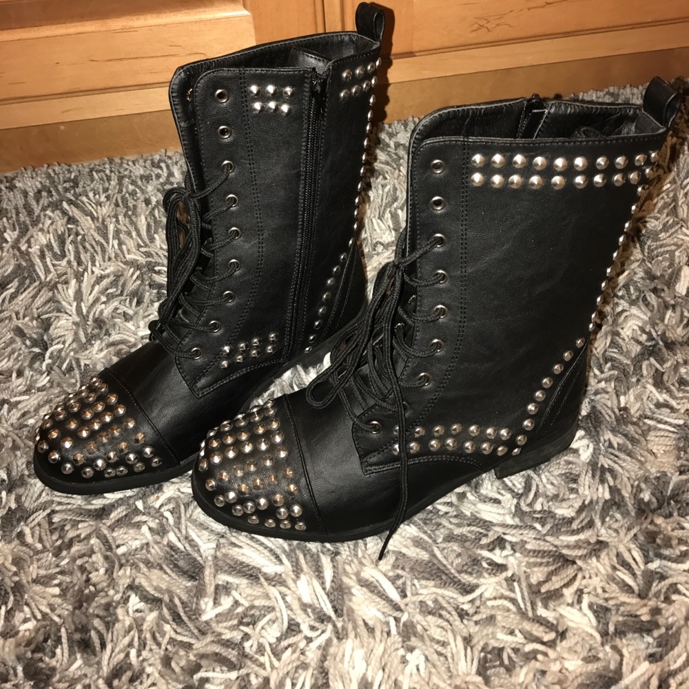 NWOT NEVER WORN Studded Combat Boots