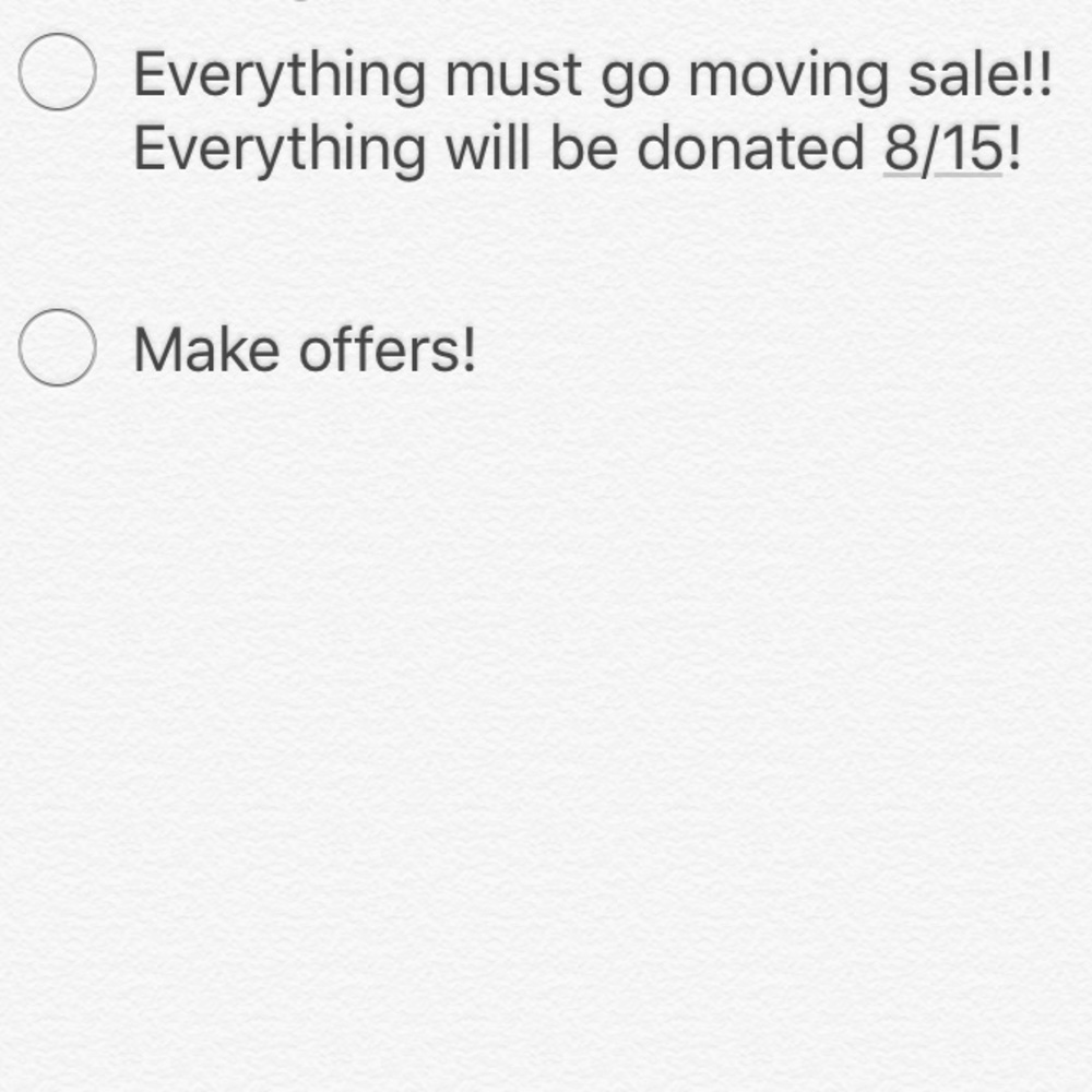 Moving sale!