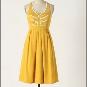 Gold Anthroplogie Anchors Aweigh halter dress