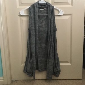 Supersoft sleeveless gray cardigan