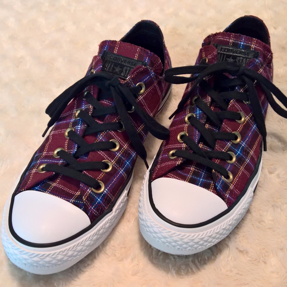 Plaid Converse Like New!