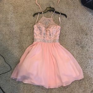 Short pink homecoming dress