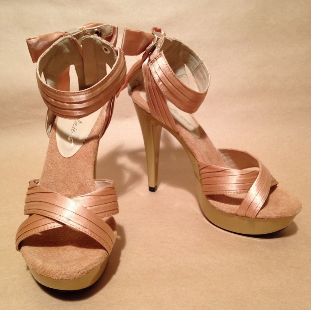 Pleasers Satin Cocktail Sandals Dancer Heels 7