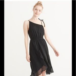 NWT chiffon overlay one shoulder dress